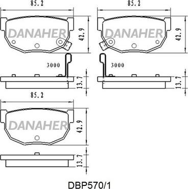 Danaher DBP570/1 - Комплект спирачно феродо, дискови спирачки vvparts.bg