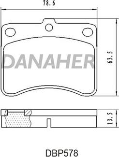 Danaher DBP578 - Комплект спирачно феродо, дискови спирачки vvparts.bg