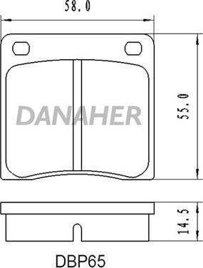 Danaher DBP65 - Комплект спирачно феродо, дискови спирачки vvparts.bg