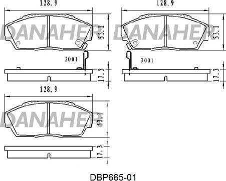 Danaher DBP665-01 - Комплект спирачно феродо, дискови спирачки vvparts.bg