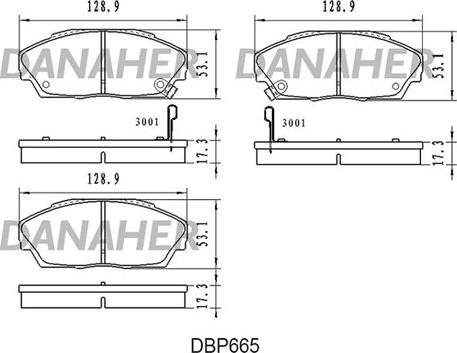 Danaher DBP665 - Комплект спирачно феродо, дискови спирачки vvparts.bg