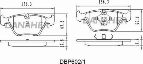 Danaher DBP602/1 - Комплект спирачно феродо, дискови спирачки vvparts.bg