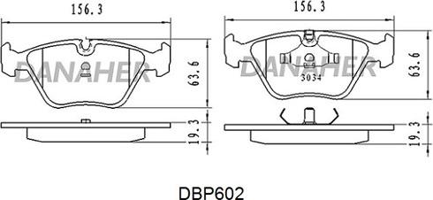 Danaher DBP602 - Комплект спирачно феродо, дискови спирачки vvparts.bg