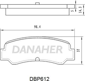 Danaher DBP612 - Комплект спирачно феродо, дискови спирачки vvparts.bg