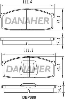 Danaher DBP686 - Комплект спирачно феродо, дискови спирачки vvparts.bg