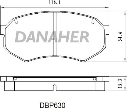 Danaher DBP630 - Комплект спирачно феродо, дискови спирачки vvparts.bg