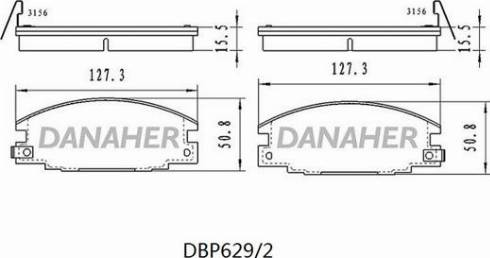 Danaher DBP629/2 - Комплект спирачно феродо, дискови спирачки vvparts.bg