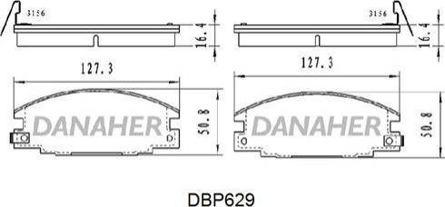 Danaher DBP629 - Комплект спирачно феродо, дискови спирачки vvparts.bg