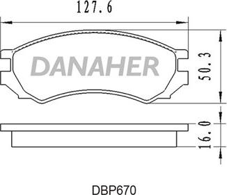 Danaher DBP670 - Комплект спирачно феродо, дискови спирачки vvparts.bg