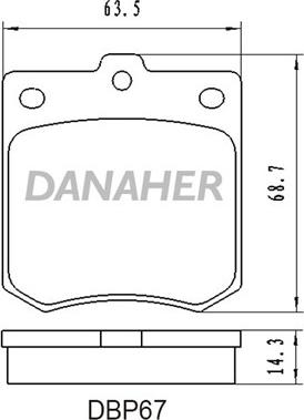 Danaher DBP67 - Комплект спирачно феродо, дискови спирачки vvparts.bg
