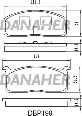 Danaher DBP199 - Комплект спирачно феродо, дискови спирачки vvparts.bg