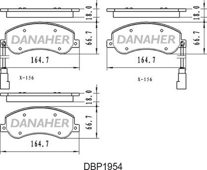 Danaher DBP1954 - Комплект спирачно феродо, дискови спирачки vvparts.bg