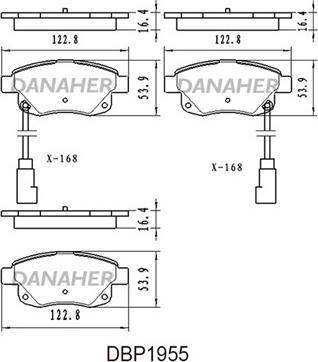 Danaher DBP1955 - Комплект спирачно феродо, дискови спирачки vvparts.bg