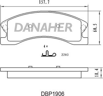 Danaher DBP1906 - Комплект спирачно феродо, дискови спирачки vvparts.bg