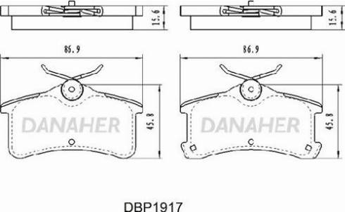 Danaher DBP1917 - Комплект спирачно феродо, дискови спирачки vvparts.bg