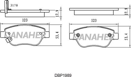 Danaher DBP1989 - Комплект спирачно феродо, дискови спирачки vvparts.bg
