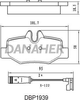 Danaher DBP1939 - Комплект спирачно феродо, дискови спирачки vvparts.bg