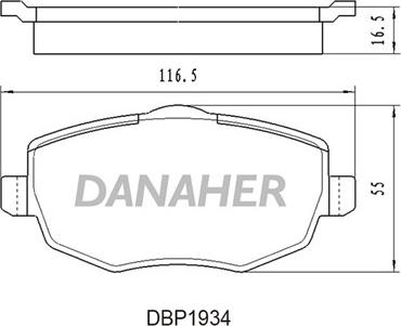 Danaher DBP1934 - Комплект спирачно феродо, дискови спирачки vvparts.bg