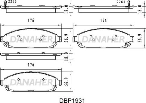Danaher DBP1931 - Комплект спирачно феродо, дискови спирачки vvparts.bg