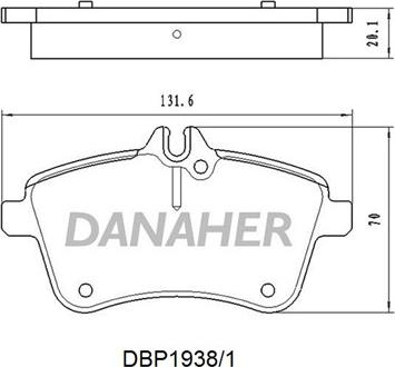 Danaher DBP1938/1 - Комплект спирачно феродо, дискови спирачки vvparts.bg