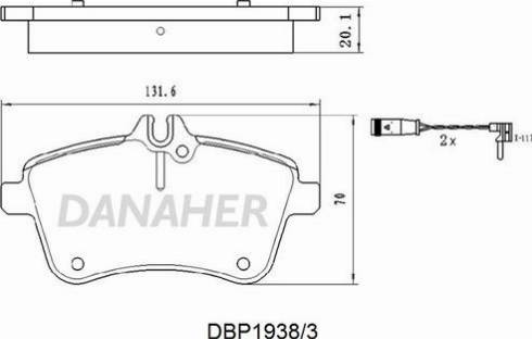 Danaher DBP1938/3 - Комплект спирачно феродо, дискови спирачки vvparts.bg