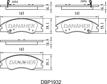 Danaher DBP1932 - Комплект спирачно феродо, дискови спирачки vvparts.bg