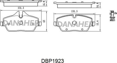 Danaher DBP1923 - Комплект спирачно феродо, дискови спирачки vvparts.bg