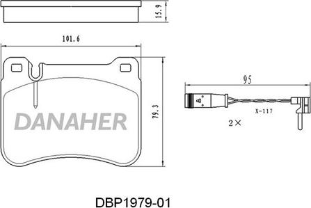 Danaher DBP1979-01 - Комплект спирачно феродо, дискови спирачки vvparts.bg