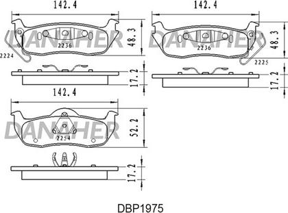 Danaher DBP1975 - Комплект спирачно феродо, дискови спирачки vvparts.bg