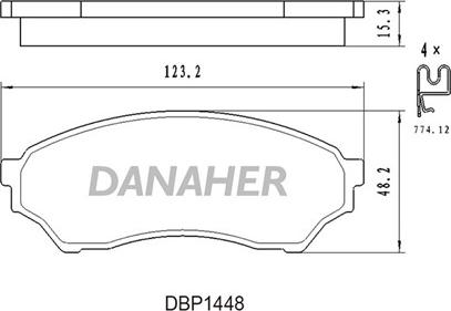 Danaher DBP1448 - Комплект спирачно феродо, дискови спирачки vvparts.bg