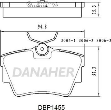 Danaher DBP1455 - Комплект спирачно феродо, дискови спирачки vvparts.bg