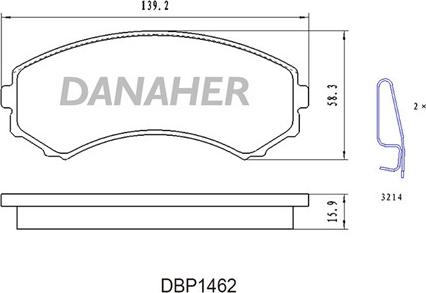 Danaher DBP1462 - Комплект спирачно феродо, дискови спирачки vvparts.bg