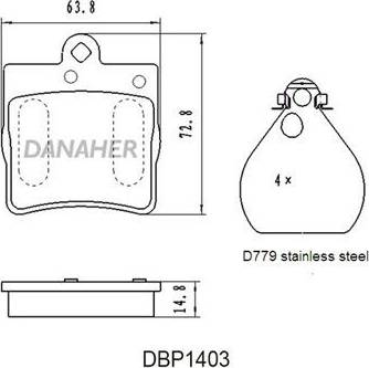 Danaher DBP1403 - Комплект спирачно феродо, дискови спирачки vvparts.bg