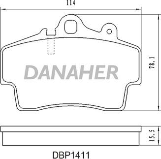 Danaher DBP1411 - Комплект спирачно феродо, дискови спирачки vvparts.bg