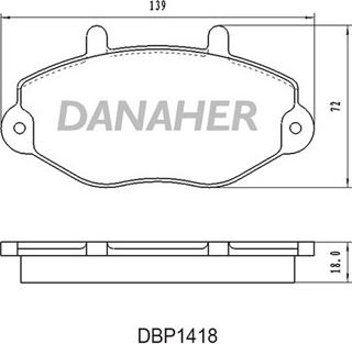 Danaher DBP1418 - Комплект спирачно феродо, дискови спирачки vvparts.bg