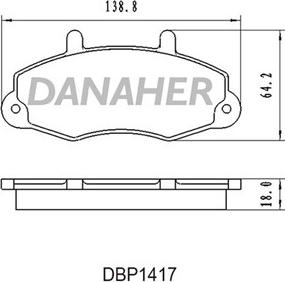 Danaher DBP1417 - Комплект спирачно феродо, дискови спирачки vvparts.bg