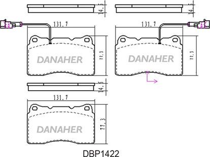 Danaher DBP1422 - Комплект спирачно феродо, дискови спирачки vvparts.bg