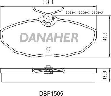 Danaher DBP1505 - Комплект спирачно феродо, дискови спирачки vvparts.bg