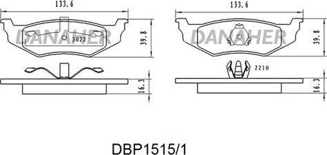 Danaher DBP1515/1 - Комплект спирачно феродо, дискови спирачки vvparts.bg