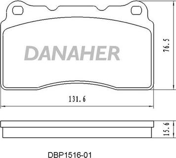 Danaher DBP1516-01 - Комплект спирачно феродо, дискови спирачки vvparts.bg