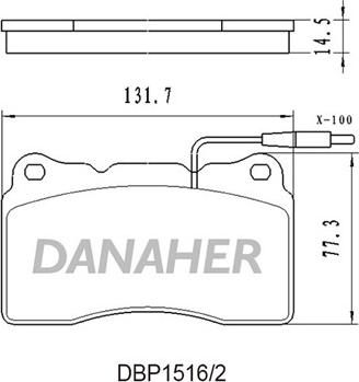 Danaher DBP1516/2 - Комплект спирачно феродо, дискови спирачки vvparts.bg