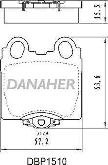 Danaher DBP1510 - Комплект спирачно феродо, дискови спирачки vvparts.bg