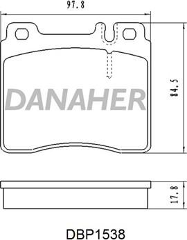 Danaher DBP1538 - Комплект спирачно феродо, дискови спирачки vvparts.bg