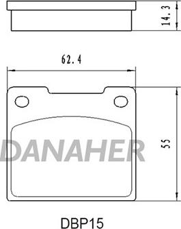 Danaher DBP15 - Комплект спирачно феродо, дискови спирачки vvparts.bg