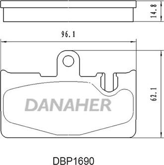 Danaher DBP1690 - Комплект спирачно феродо, дискови спирачки vvparts.bg