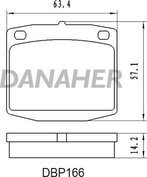 Danaher DBP166 - Комплект спирачно феродо, дискови спирачки vvparts.bg