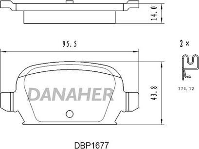 Danaher DBP1677 - Комплект спирачно феродо, дискови спирачки vvparts.bg