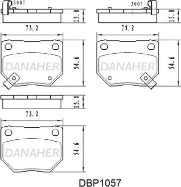 Danaher DBP1057 - Комплект спирачно феродо, дискови спирачки vvparts.bg