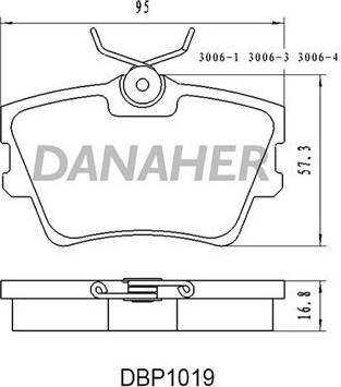 Danaher DBP1019 - Комплект спирачно феродо, дискови спирачки vvparts.bg