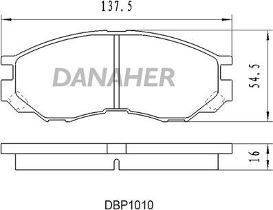 Danaher DBP1010 - Комплект спирачно феродо, дискови спирачки vvparts.bg